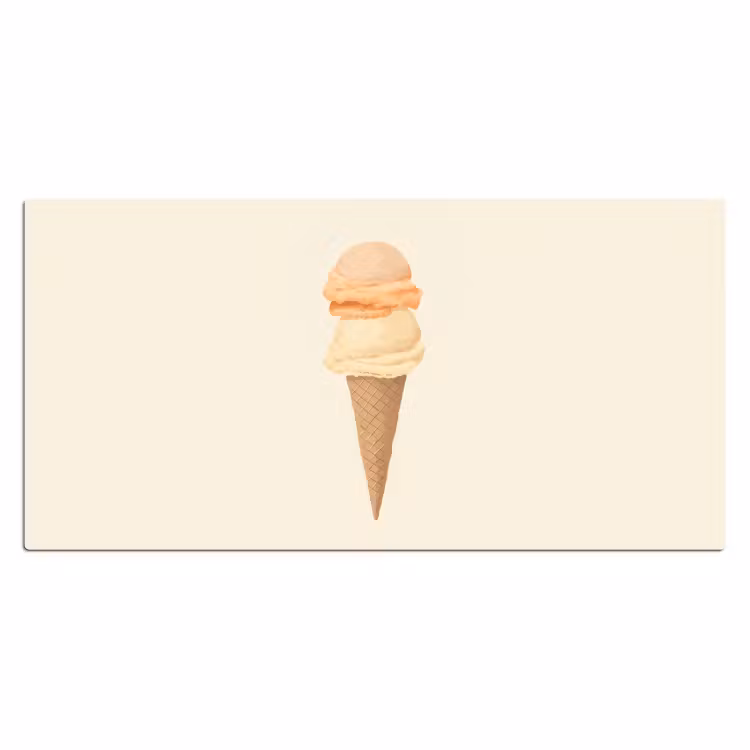 Bureau onderlegger - Minimalistisch - Schepijs - Hoorntje - Beige — 1