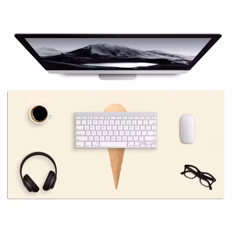 Bureau onderlegger - Minimalistisch - Schepijs - Hoorntje - Beige — 3