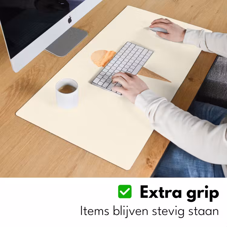 Bureau onderlegger - Minimalistisch - Schepijs - Hoorntje - Beige — 5