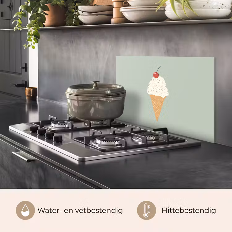 Spatscherm keuken - Illustratie - Ijsje - Spikkels - Kers — 7
