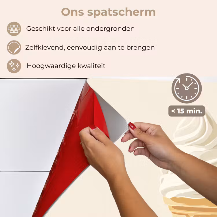 Spatscherm keuken - Softijs - Hoorntje - Wit — 4