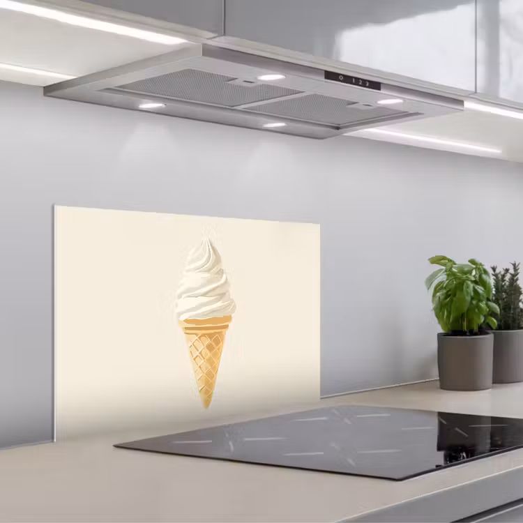 Spatscherm keuken - Softijs - Hoorntje - Wit — 5