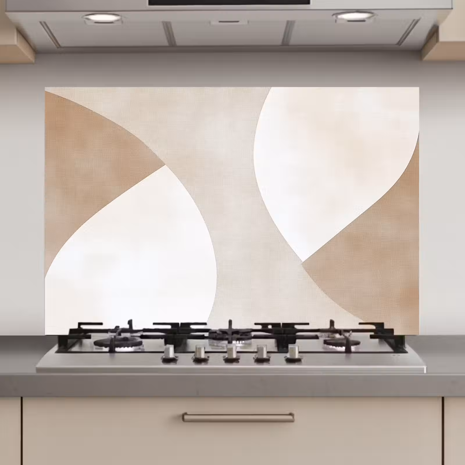 Spatscherm keuken - Bruin - Japandi - Abstract — 1