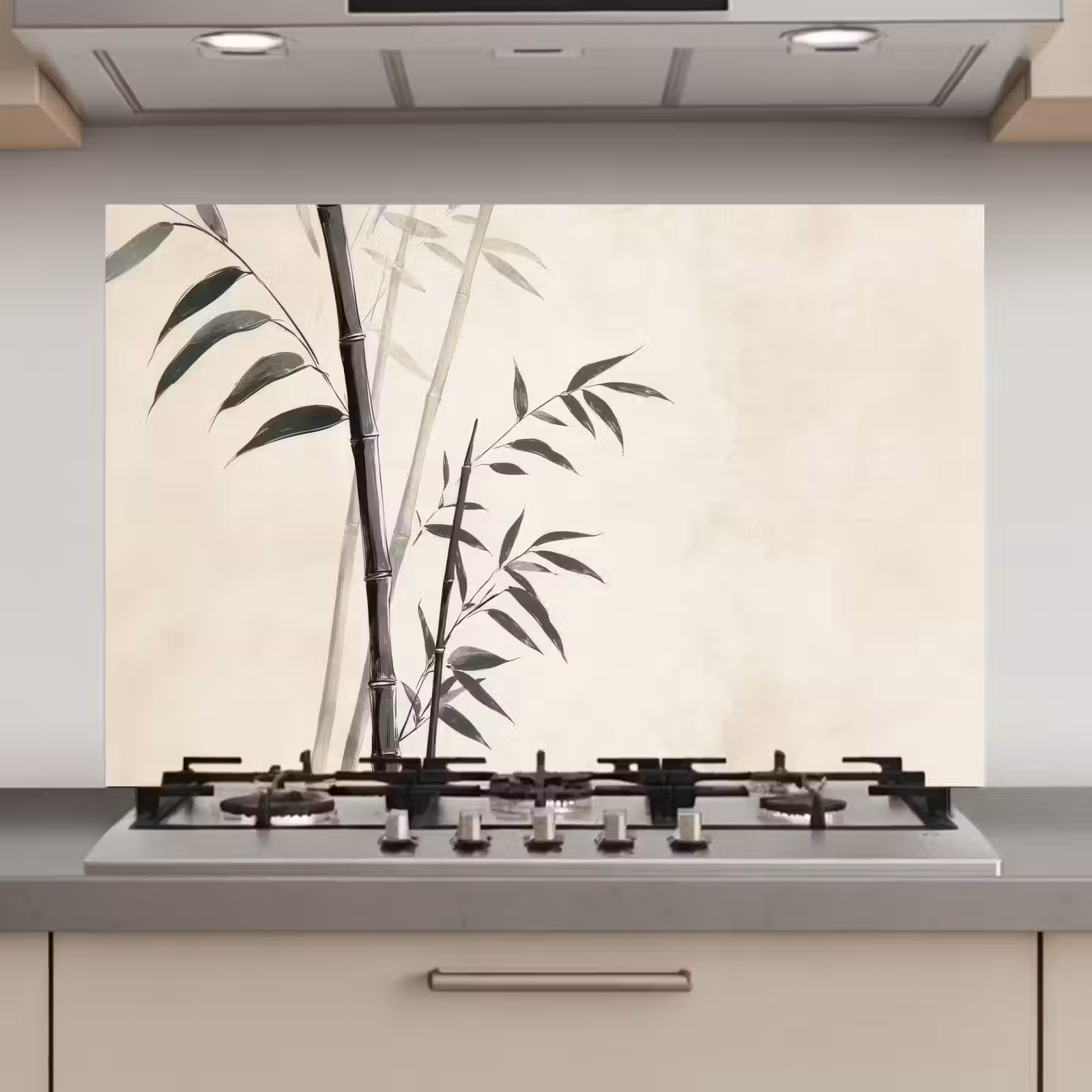 Spatscherm keuken - Japandi - Bamboe - Beige — 1
