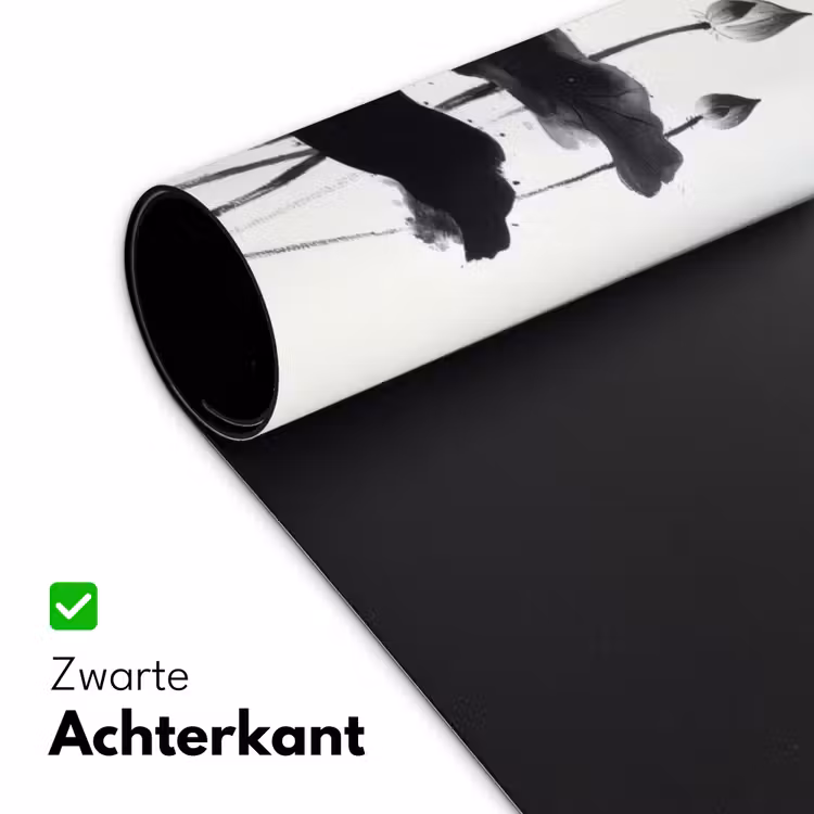 Bureau onderlegger - Bladeren - Zwart - Lotusbloem - Minimalitisch — 4