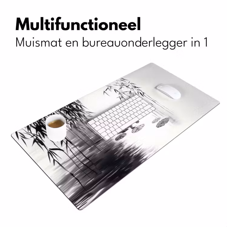 Bureau onderlegger - Eenden - Waterlelies - Riet - Zwart — 6
