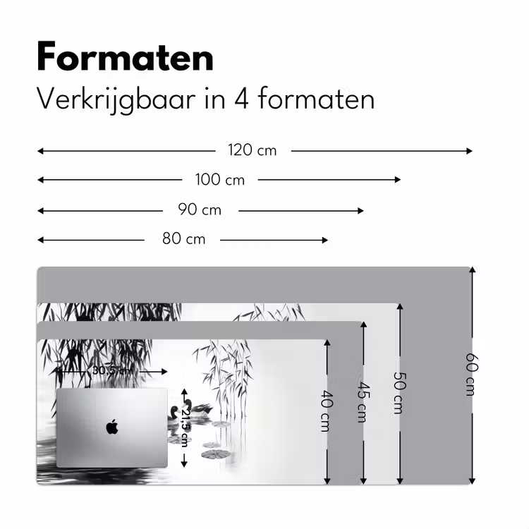 Bureau onderlegger - Eenden - Waterlelies - Riet - Zwart — 7