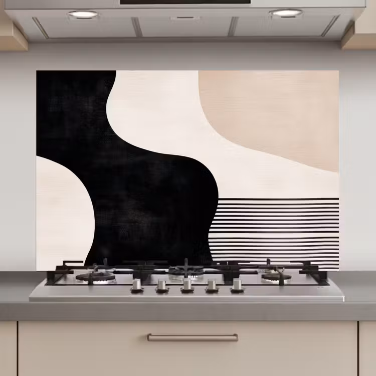 Spatscherm keuken - Abstract - Japandi - Beige - Modern — 1