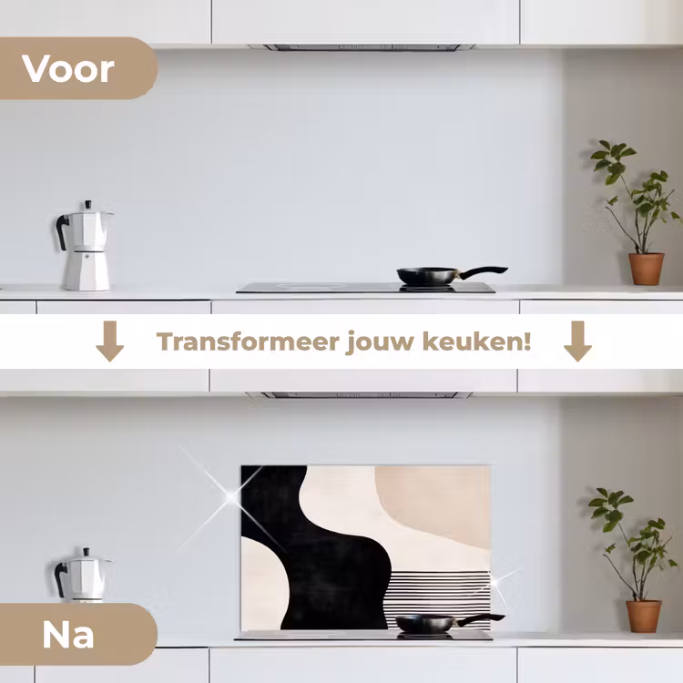 Spatscherm keuken - Abstract - Japandi - Beige - Modern — 3