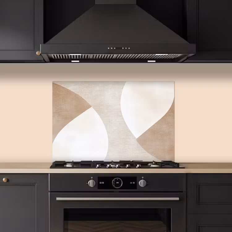 Spatscherm keuken - Bruin - Japandi - Abstract — 2