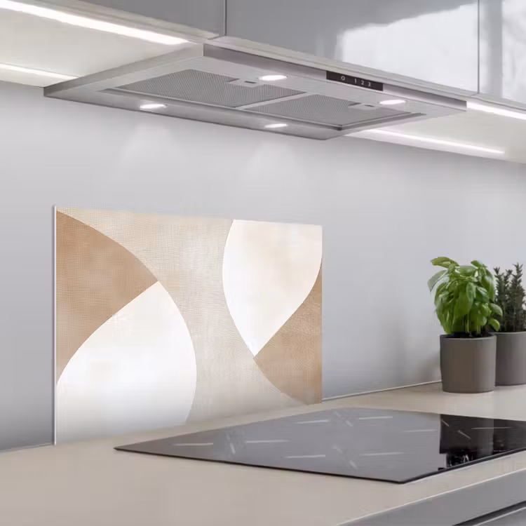 Spatscherm keuken - Bruin - Japandi - Abstract — 5