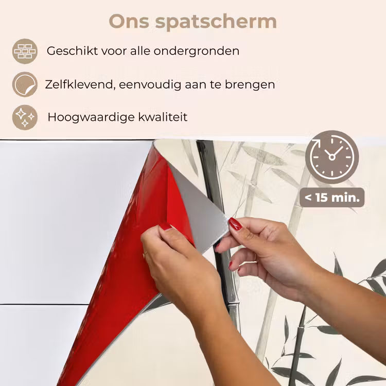 Spatscherm keuken - Japandi - Bamboe - Beige — 4