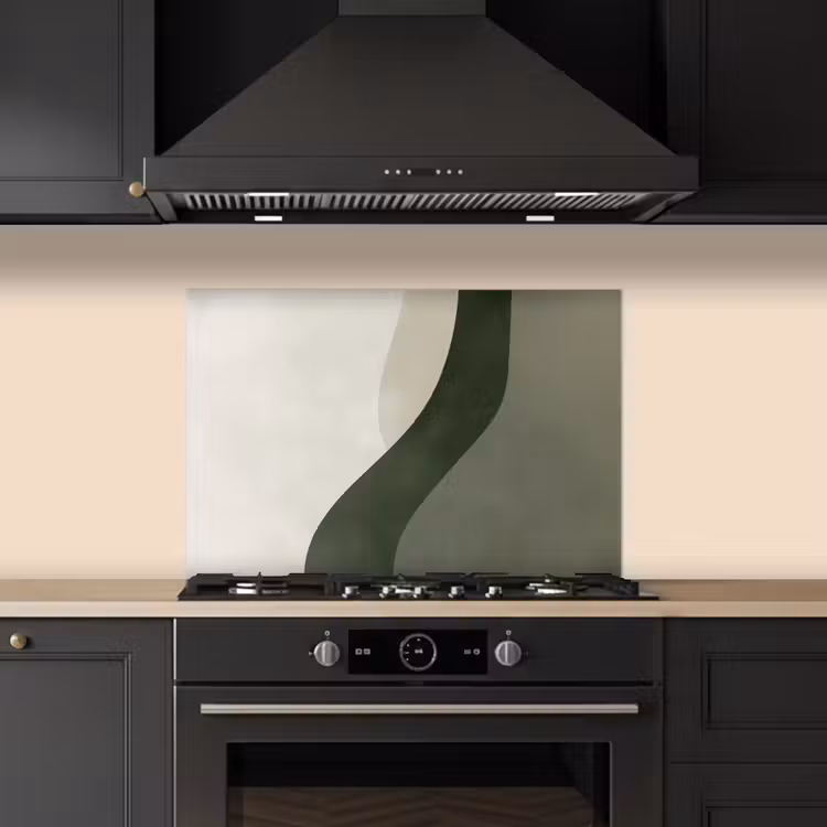 Spatscherm keuken - Japandi - Groen - Abstract - Modern — 2