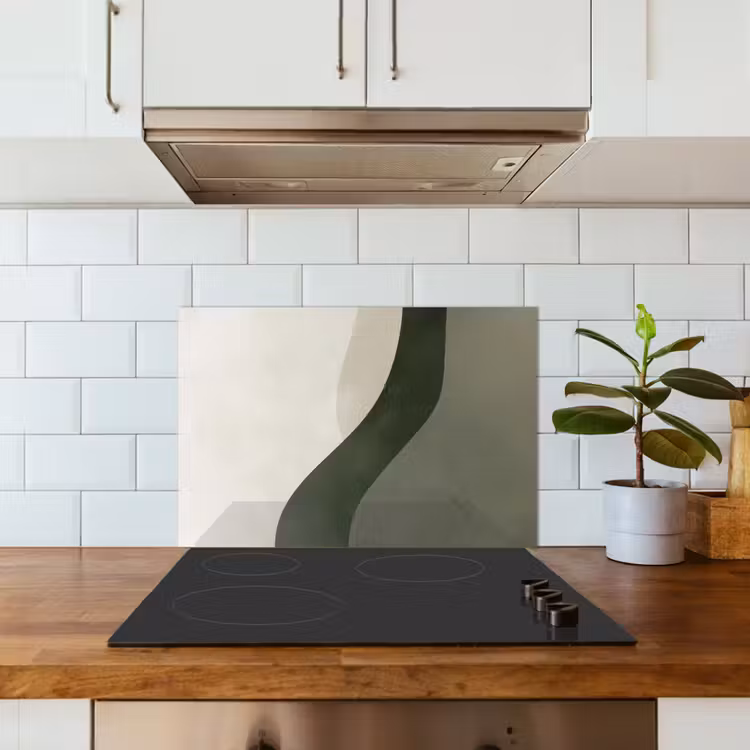 Spatscherm keuken - Japandi - Groen - Abstract - Modern — 6