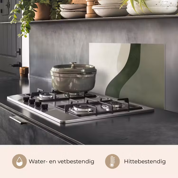 Spatscherm keuken - Japandi - Groen - Abstract - Modern — 7