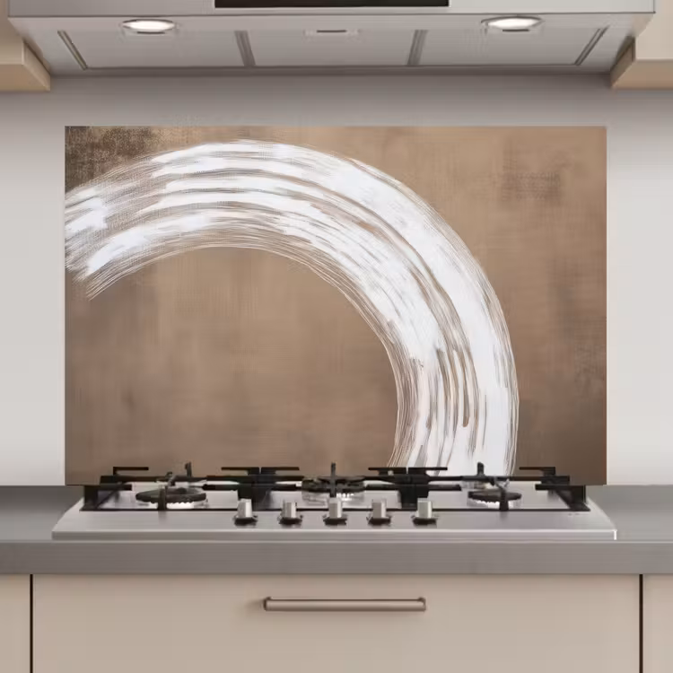 Spatscherm keuken - Verf - Bruin - Japandi — 1