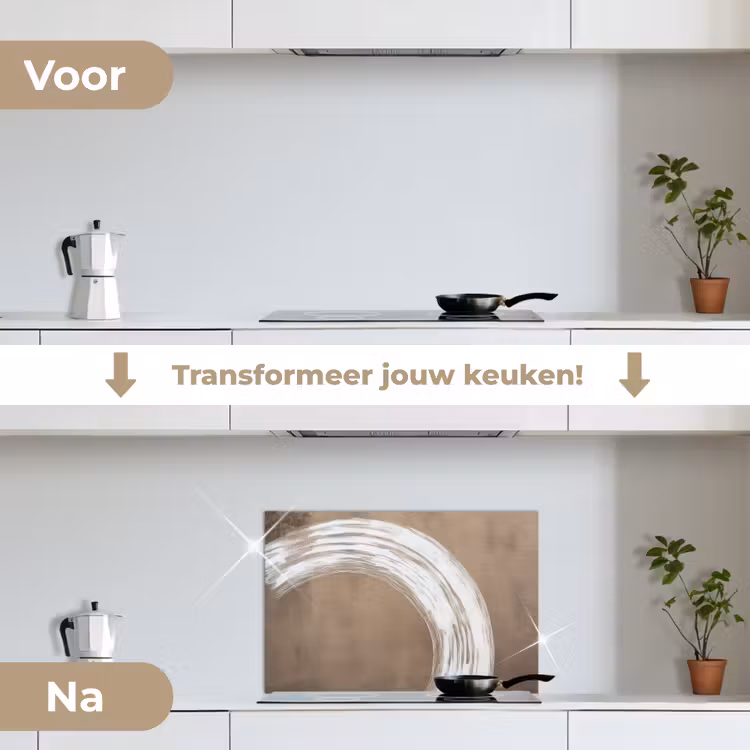 Spatscherm keuken - Verf - Bruin - Japandi — 3