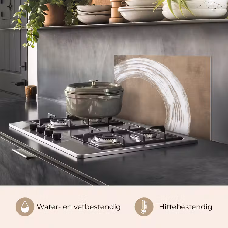 Spatscherm keuken - Verf - Bruin - Japandi — 7