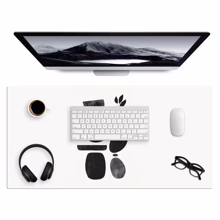Bureau onderlegger - Japandi - Zwart - Abstract — 3