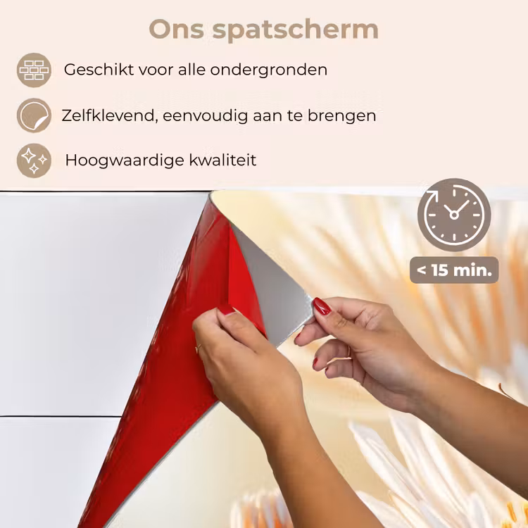 Spatscherm keuken - Vlinder - Bloem - Oranje — 4