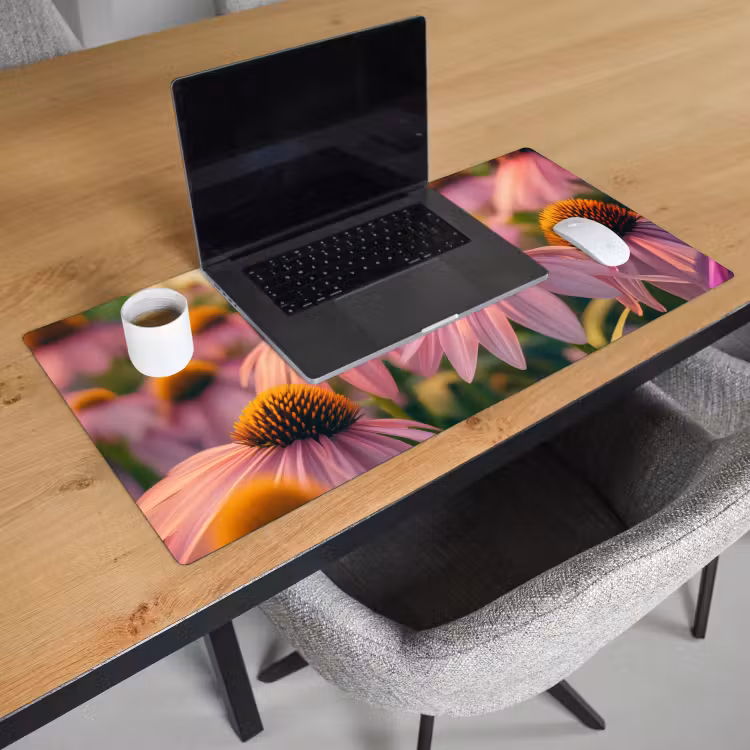 Bureau onderlegger - Bloemen - Paars - Bijen — 2
