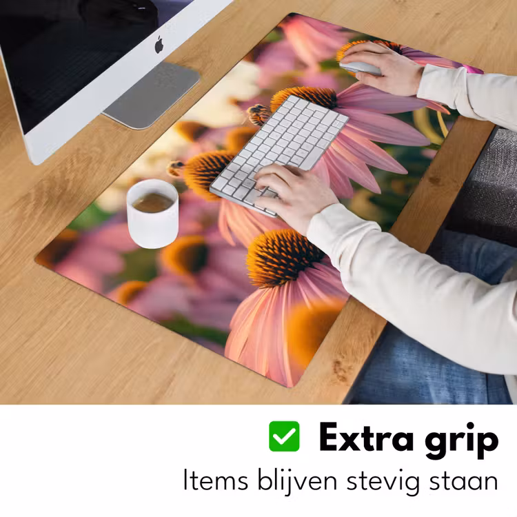 Bureau onderlegger - Bloemen - Paars - Bijen — 5