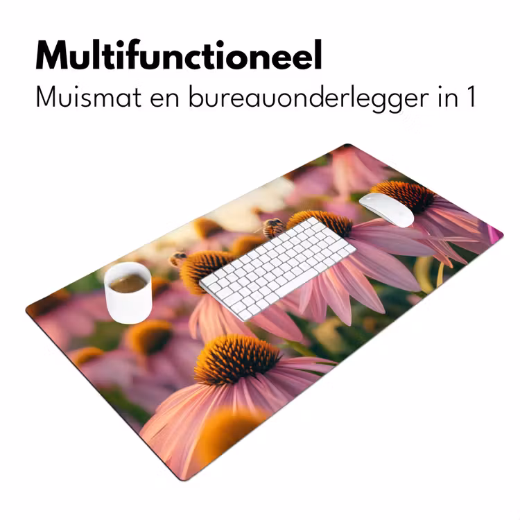 Bureau onderlegger - Bloemen - Paars - Bijen — 6