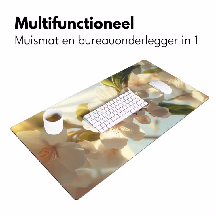 Bureau onderlegger - Bloesems - Zonlicht - Quote - Wit — 6