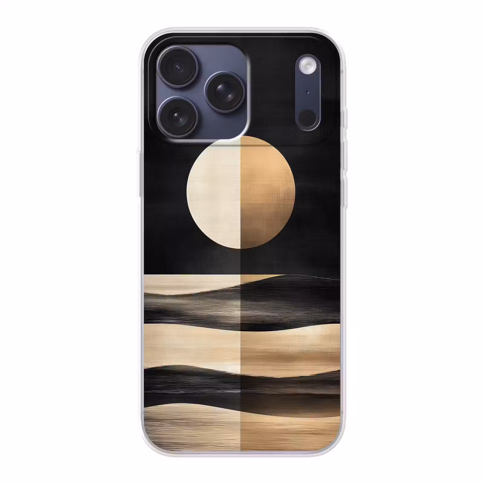 Telefoonhoesje Softcase - Maan - Cirkel - Goud — 1