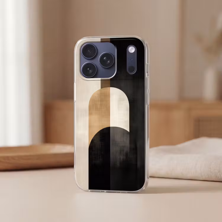 Telefoonhoesje Softcase - Geometrische - Vormen - Wit — 3