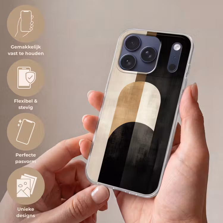 Telefoonhoesje Softcase - Geometrische - Vormen - Wit — 4