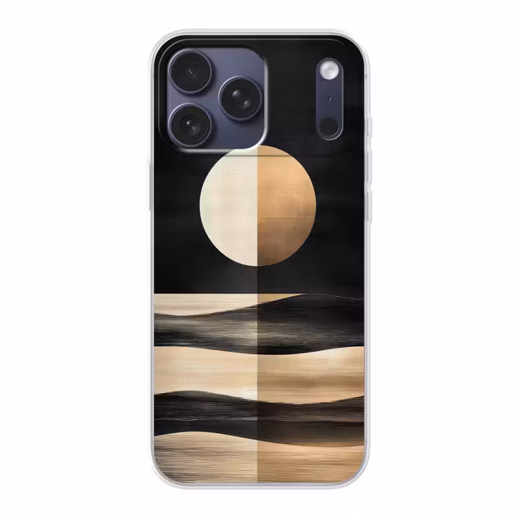 Telefoonhoesje Softcase - Maan - Cirkel - Goud — 1