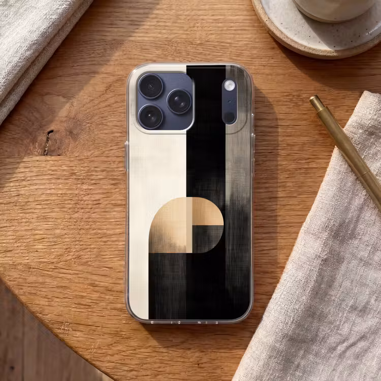 Telefoonhoesje Softcase - Vormen - Modern - Zwart — 2