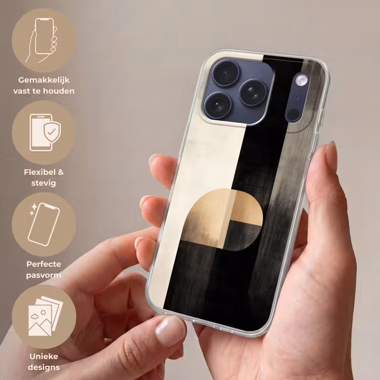 Telefoonhoesje Softcase - Vormen - Modern - Zwart — 4