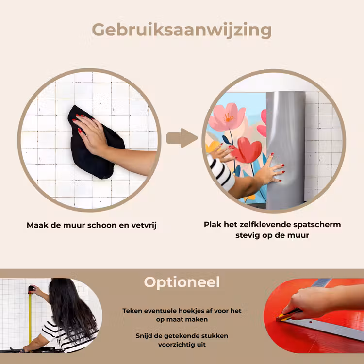 Spatscherm keuken - Illustratie - Bloemen - Kleurrijk — 8