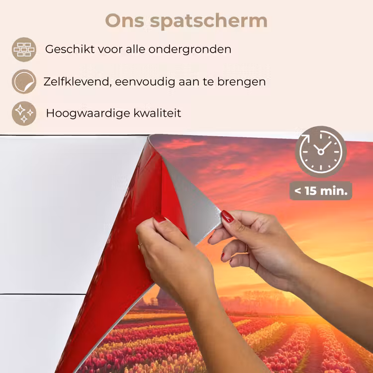 Spatscherm keuken - Windmolen - Zonsondergang - Landschap — 4