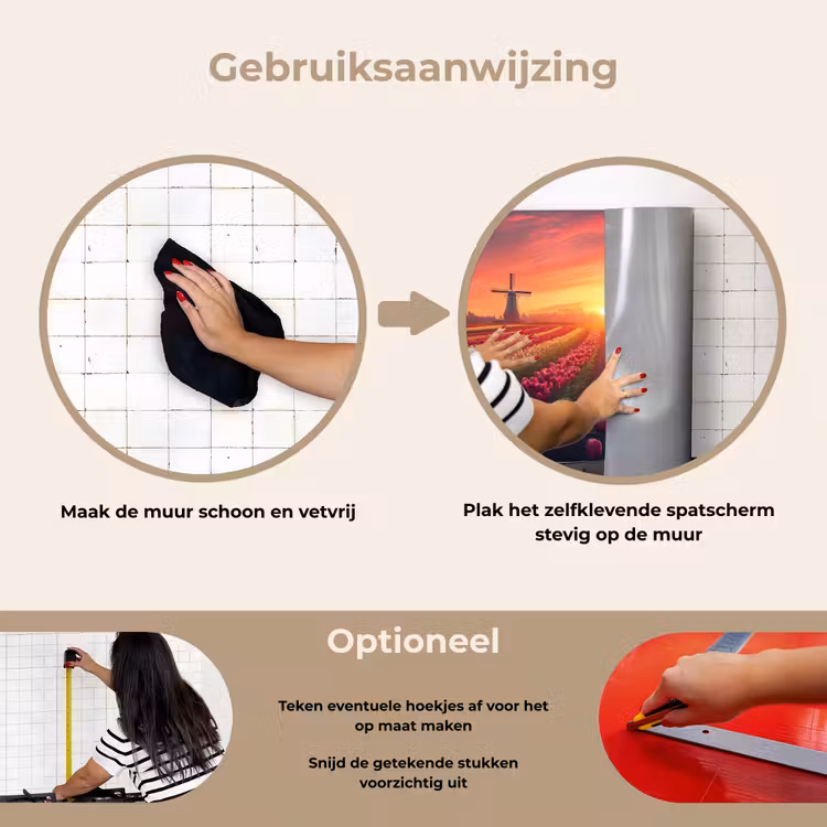 Spatscherm keuken - Windmolen - Zonsondergang - Landschap — 8