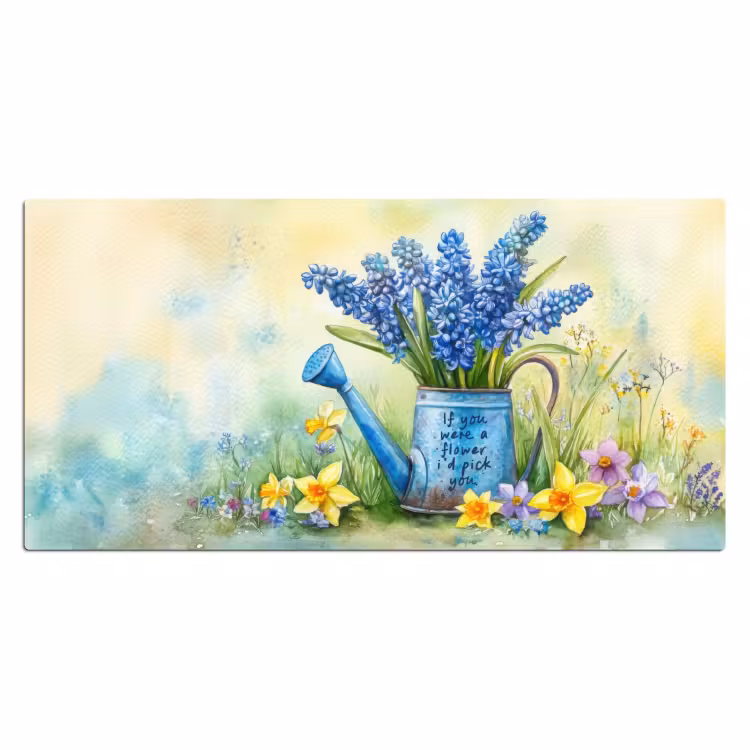 Bureau onderlegger - Lavendelbloemen - Quote - Gieter — 1