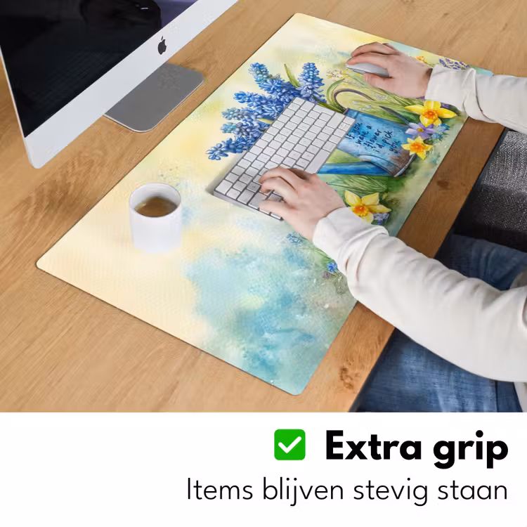 Bureau onderlegger - Lavendelbloemen - Quote - Gieter — 5