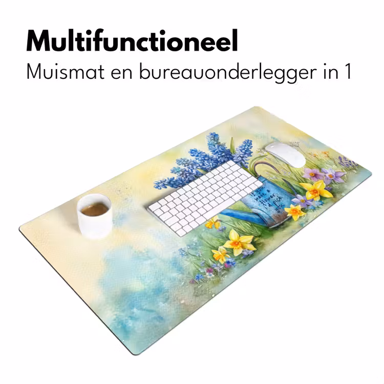 Bureau onderlegger - Lavendelbloemen - Quote - Gieter — 6