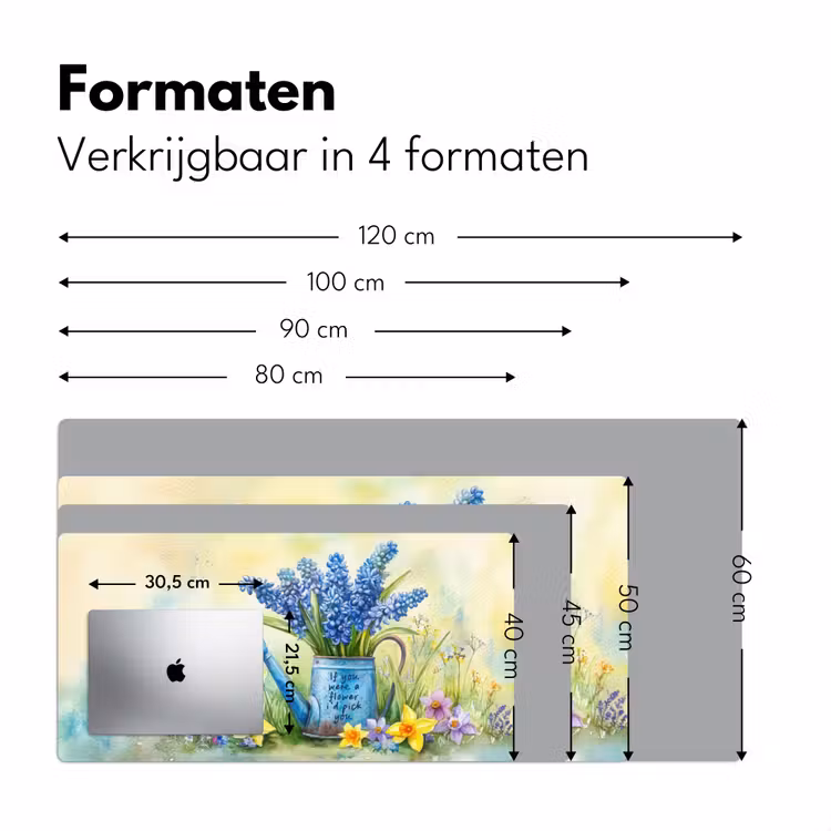 Bureau onderlegger - Lavendelbloemen - Quote - Gieter — 7