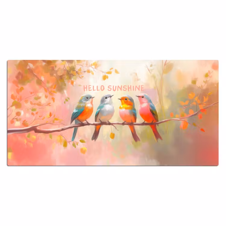 Bureau onderlegger - Vogels - Tak - Quote - Roze — 1