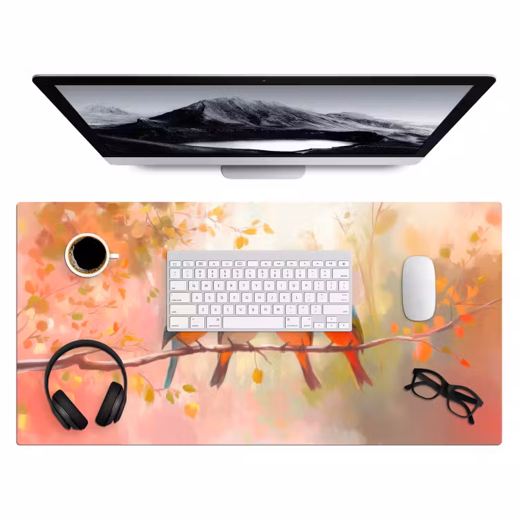 Bureau onderlegger - Vogels - Tak - Quote - Roze — 3
