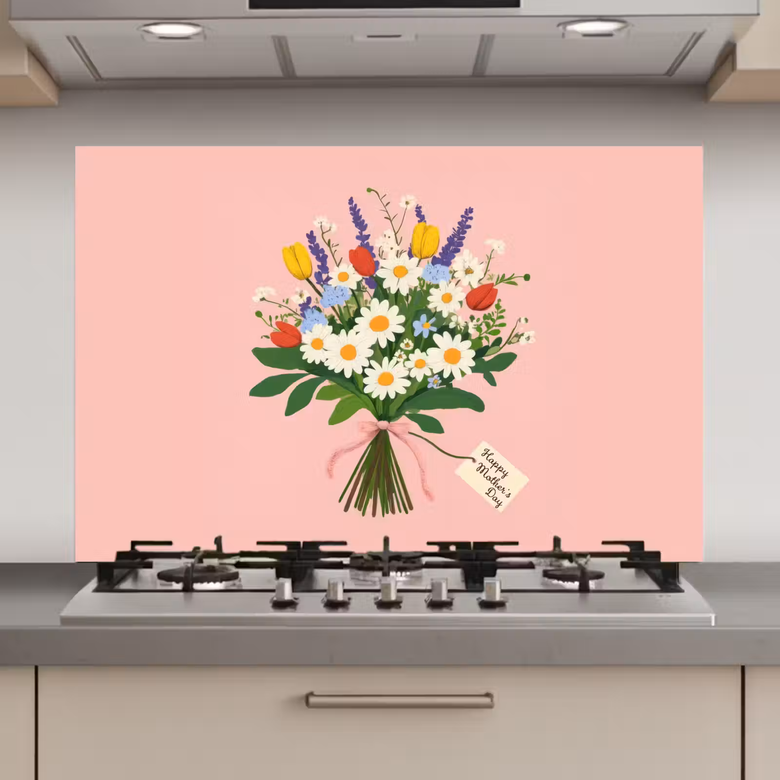Spatscherm keuken - Bloemen - Lint - Kaartje — 1