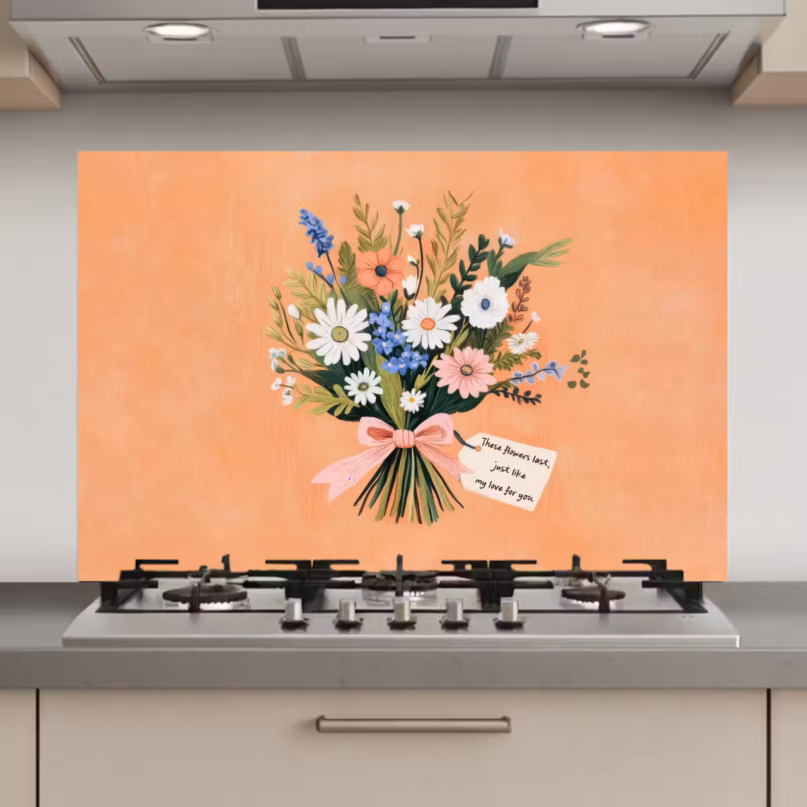 Spatscherm keuken - Boeket - Strikje - Quote — 1
