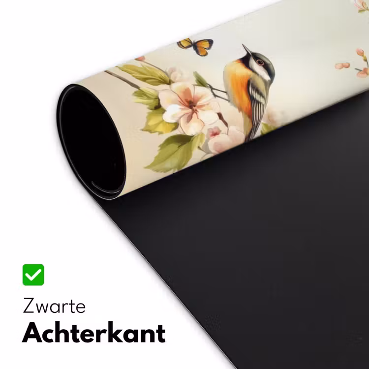 Bureau onderlegger - Takken - Bloemen - Vogeltjes - Roze — 4