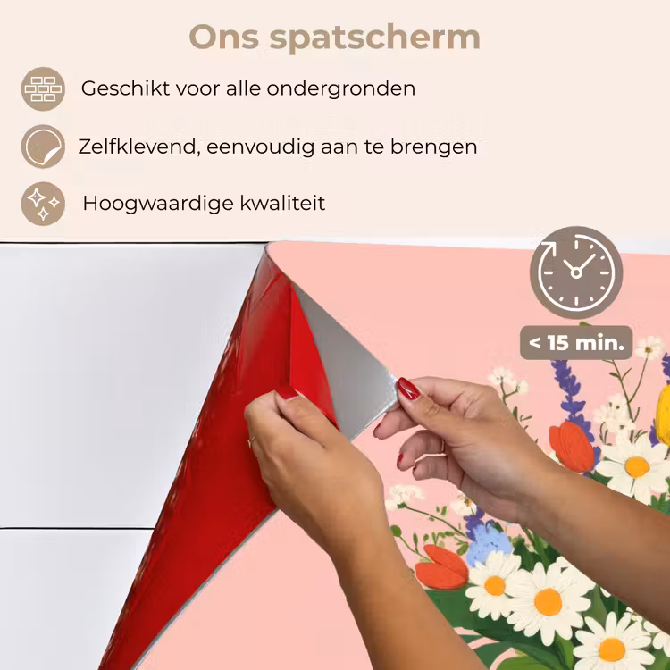 Spatscherm keuken - Bloemen - Lint - Kaartje — 4