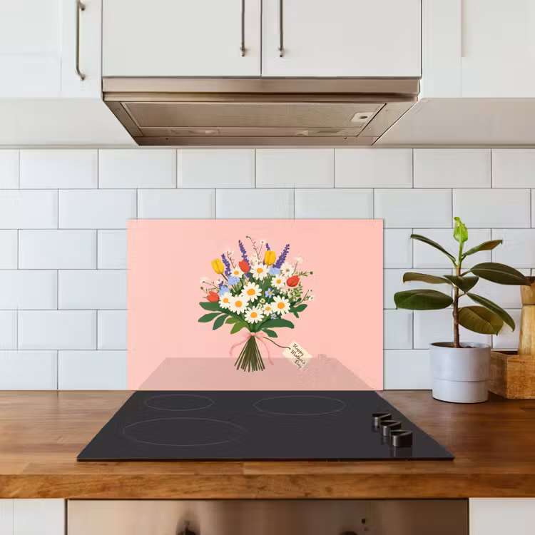 Spatscherm keuken - Bloemen - Lint - Kaartje — 6