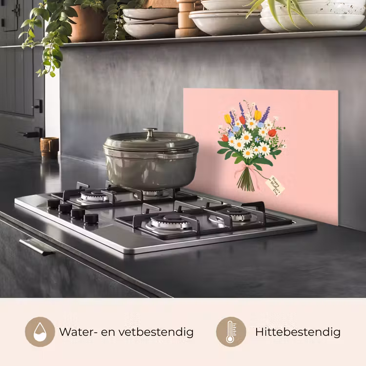 Spatscherm keuken - Bloemen - Lint - Kaartje — 7