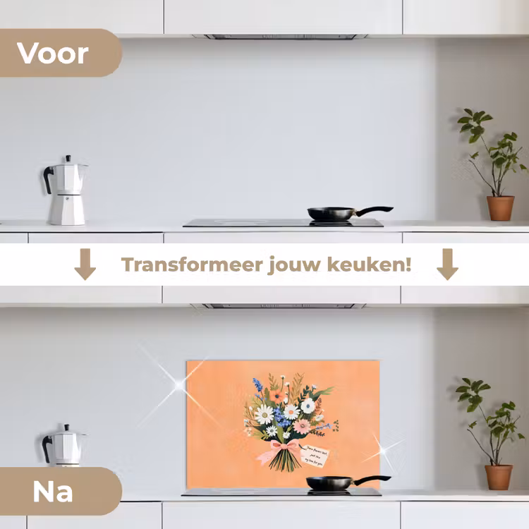 Spatscherm keuken - Boeket - Strikje - Quote — 3